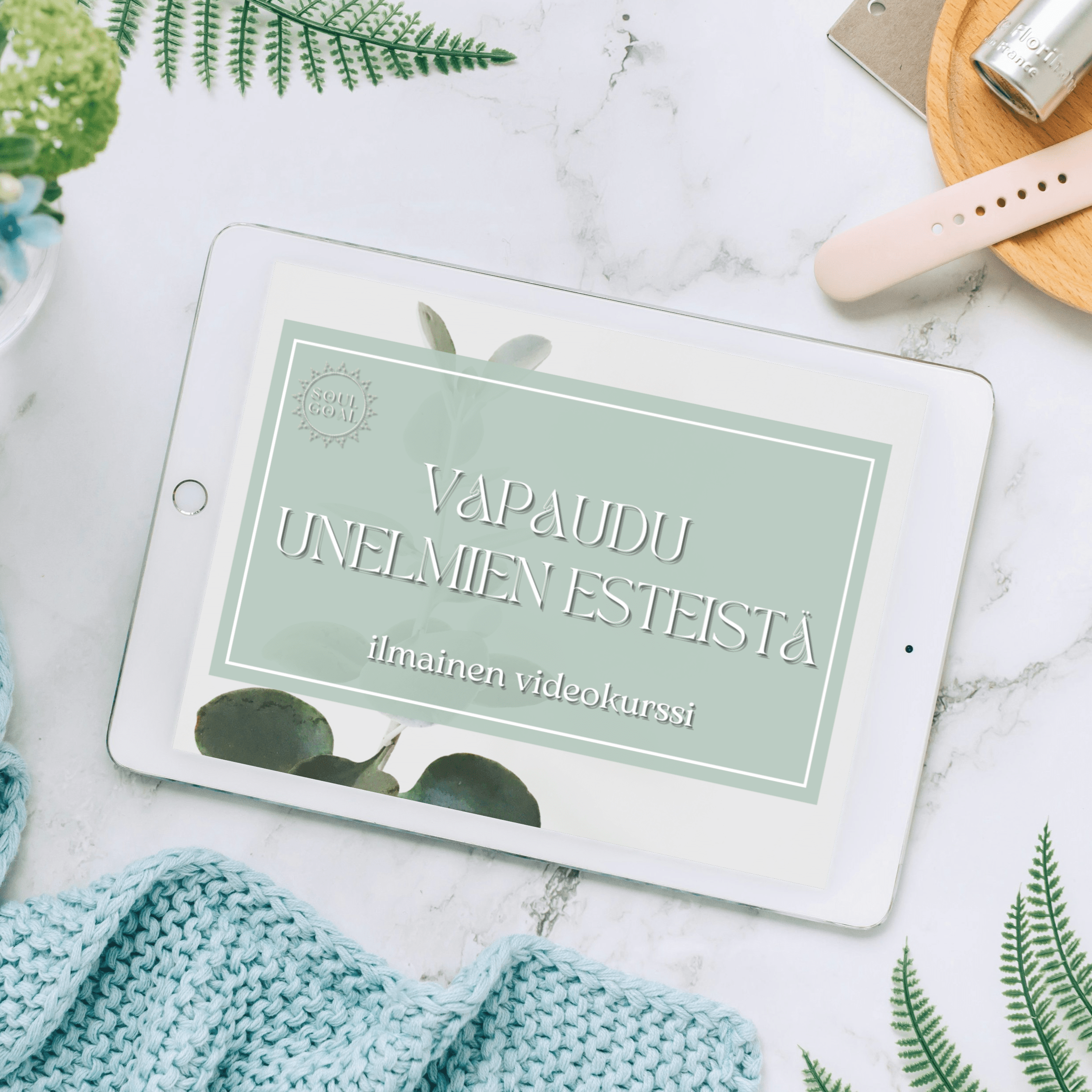 Vapaudu unelmien esteistä-kurssin etusivu tabletilla